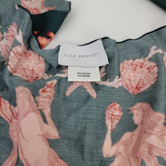 Clio Peppiatt - + The Vanguard Mermaid Embellished Printed Crepe De Chine Scarf - Picture 9 of 9